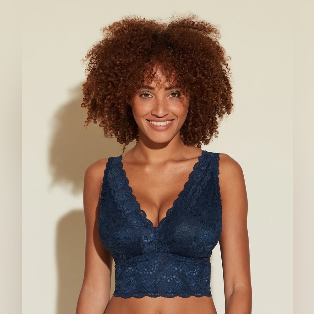 Cosabella Never Say Never Curvy Plungie Longline Bralette - Size Small